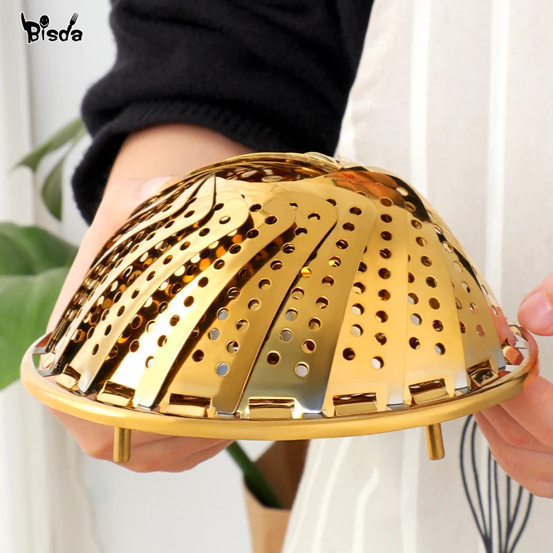 Folding Steamer Basket - Stainless Steel Steamer for Cooking