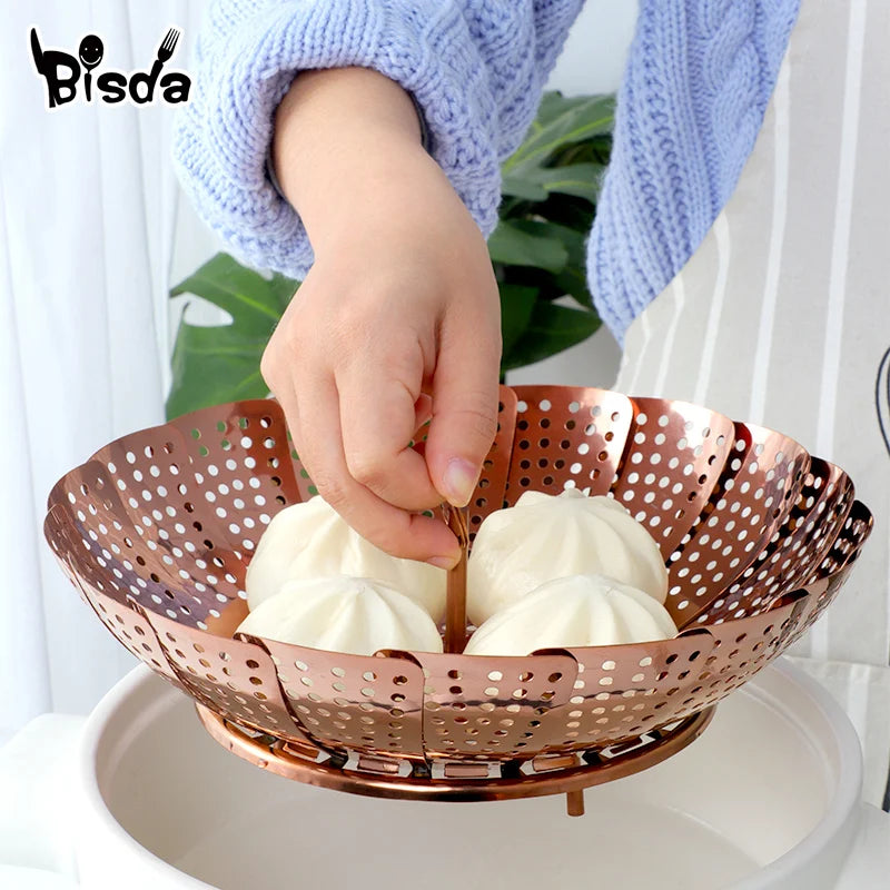 Folding Steamer Basket - Stainless Steel Steamer for Cooking