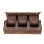 Handmade Luxury 3-Slot Leather Watch Box Hard Case with Sliding Pillow Travel Case Collection Organizer for Watch Storage