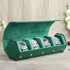 Luxury Green Leather Handmade Watch Box