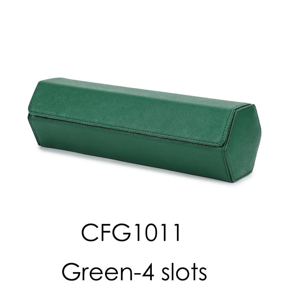 Luxury Green Leather Handmade Watch Box