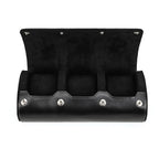 Handmade Luxury 3-Slot Leather Watch Box Hard Case with Sliding Pillow Travel Case Collection Organizer for Watch Storage