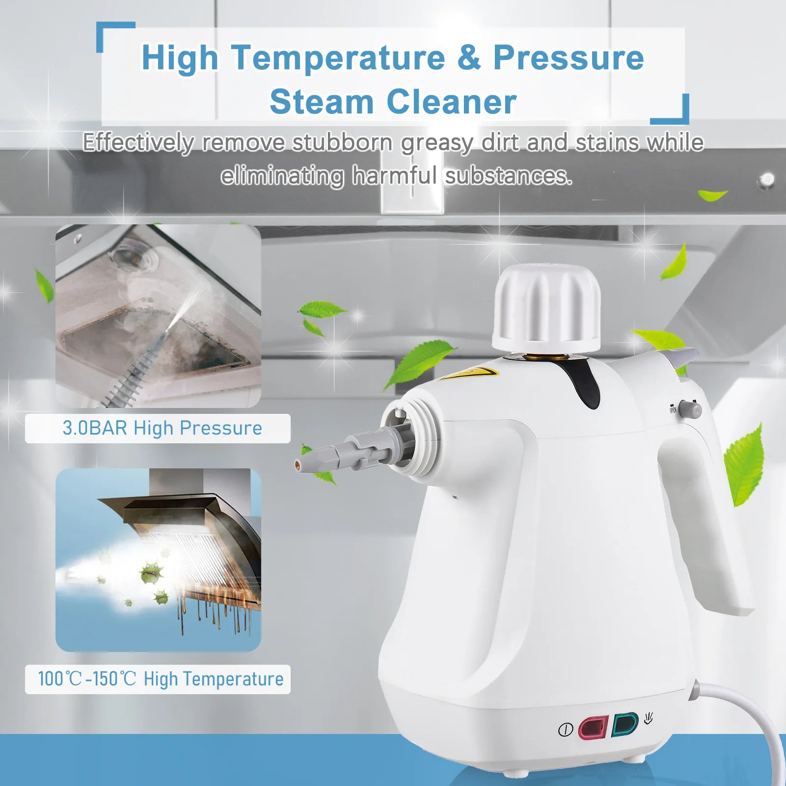 Handheld Steam Cleaner 12 in 1 Multi-Purpose High Temperature Pressurized Steam Cleaning Machine