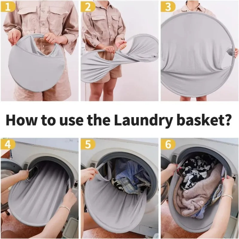 Foldable Laundry Basket Home Portable Dirty Clothes Folding Basket Space-Saving Home Laundry Organization