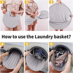 Foldable Laundry Basket Home Portable Dirty Clothes Folding Basket Space-Saving Home Laundry Organization