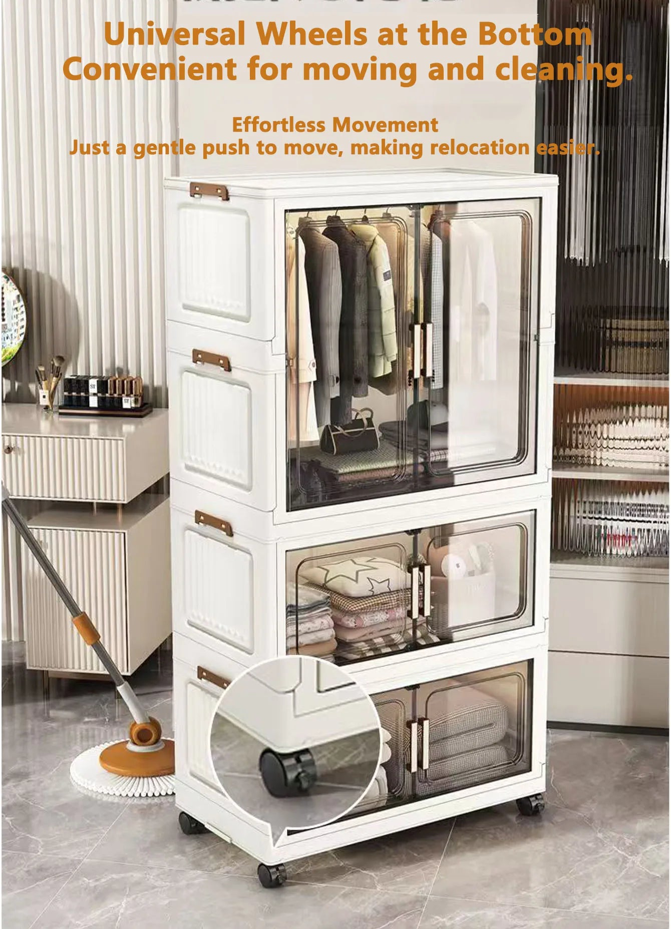 Folding Storage Cabinet Multi-Scene Closet Organizer - Home Organization Solution