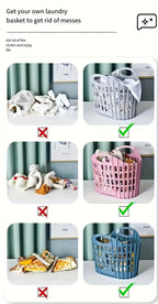 Modern Foldable Laundry Hamper High-capacity Portable Dirty Clothes Organizer Durable Laundry Basket for Home Bathroom