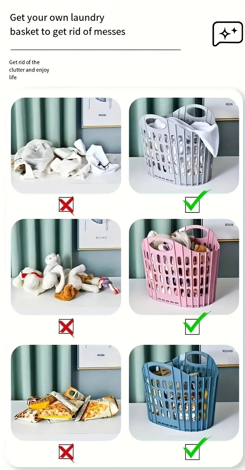 Modern Foldable Laundry Hamper High-capacity Portable Dirty Clothes Organizer Durable Laundry Basket for Home Bathroom